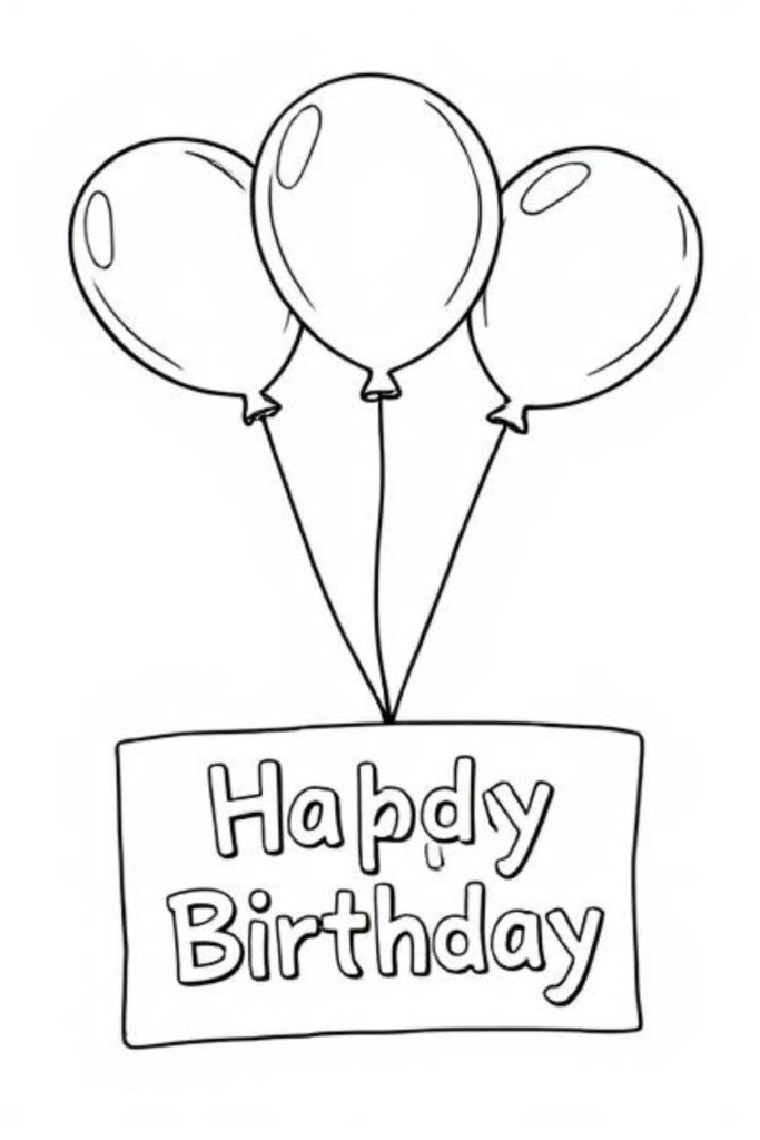 Happy Birthday Coloring Page