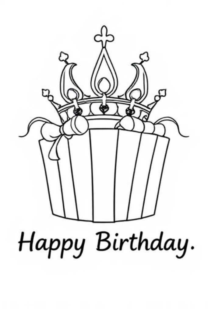 Happy Birthday Coloring Page
