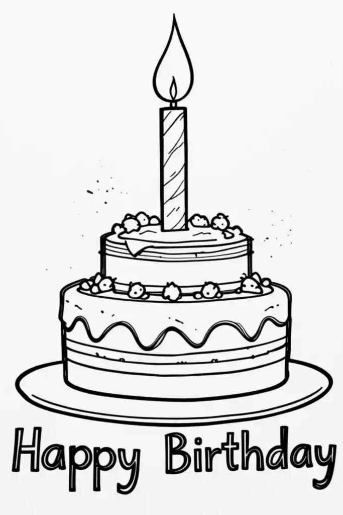 Happy Birthday Coloring Page