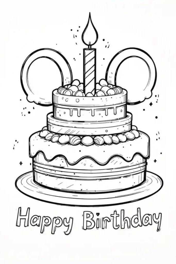 Happy Birthday Coloring Page