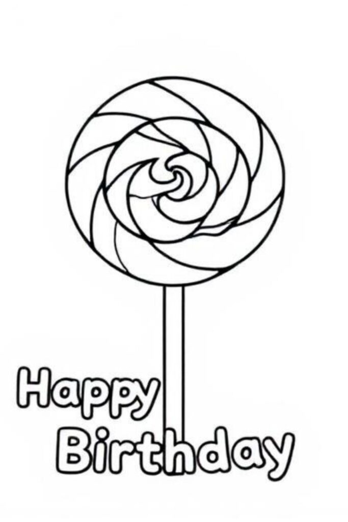 Happy Birthday Coloring Page