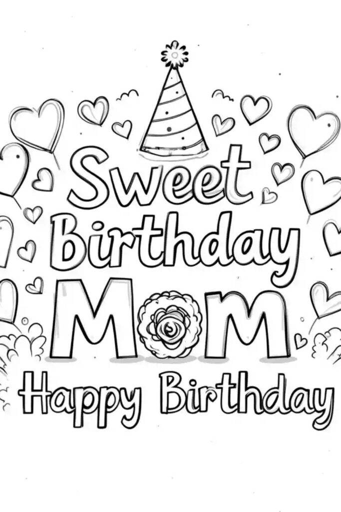 Happy Birthday Coloring Page 