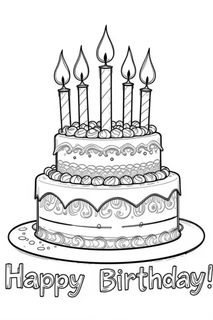 Happy Birthday Coloring Page