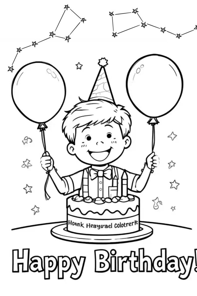 Happy Birthday Coloring Page