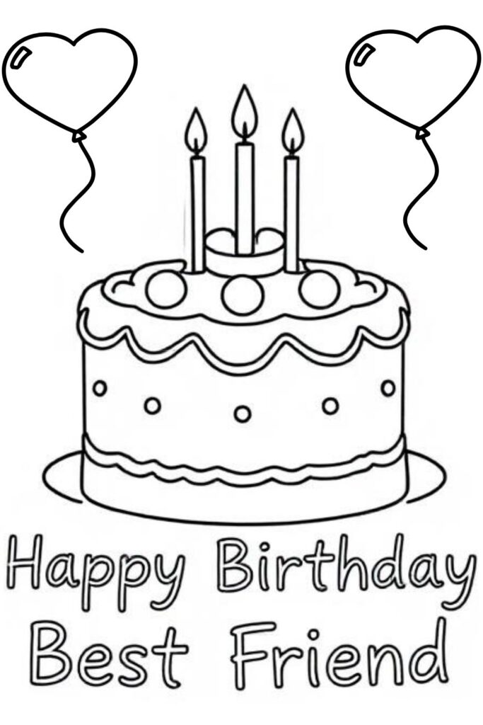 Happy Birthday Coloring Page 