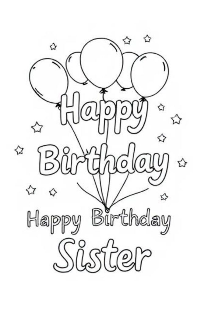 Happy Birthday Coloring Page 
