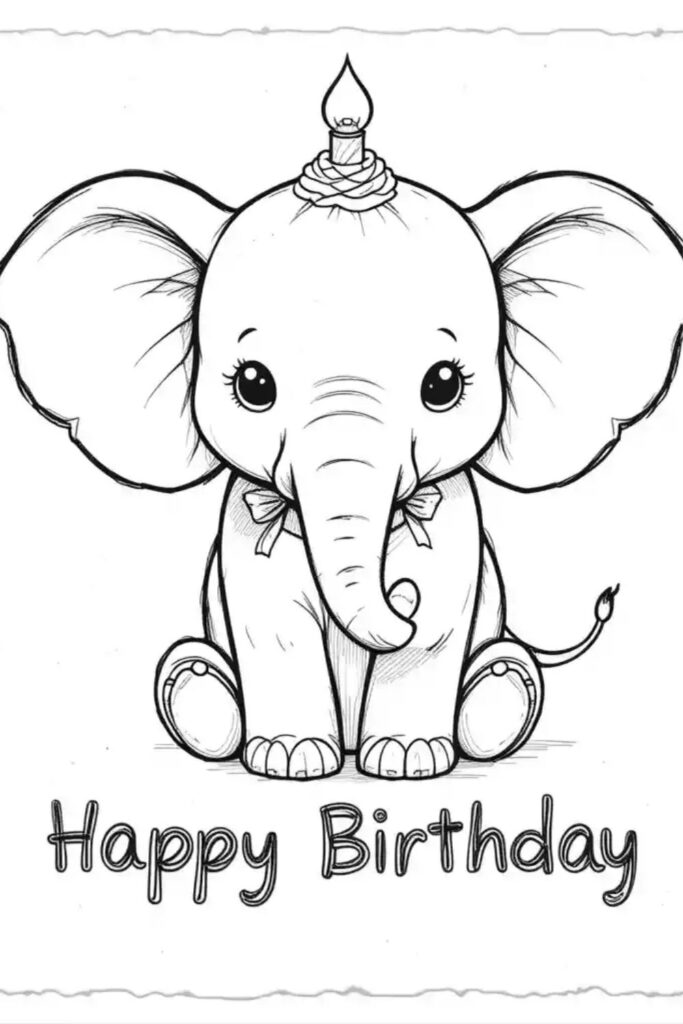 Happy Birthday Coloring Page