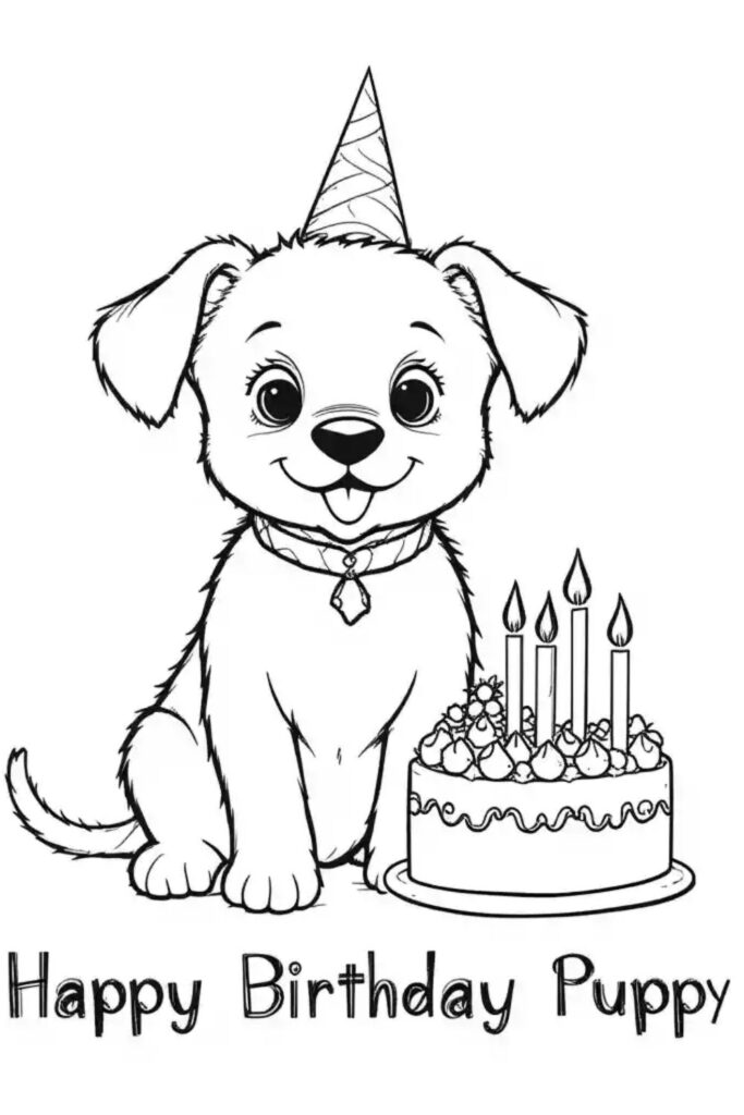 Happy Birthday Coloring Page 