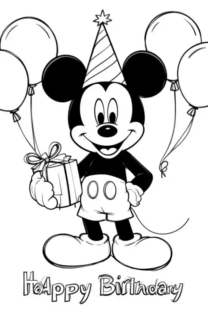 Happy Birthday Coloring Page