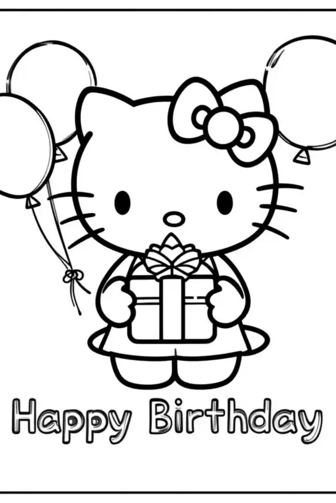 Happy Birthday Coloring Page