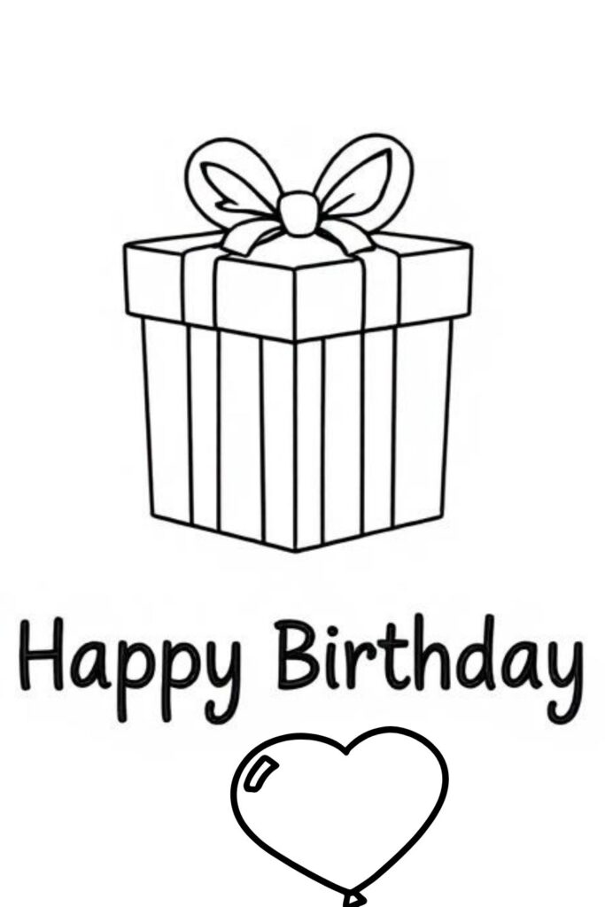 Happy Birthday Coloring Page