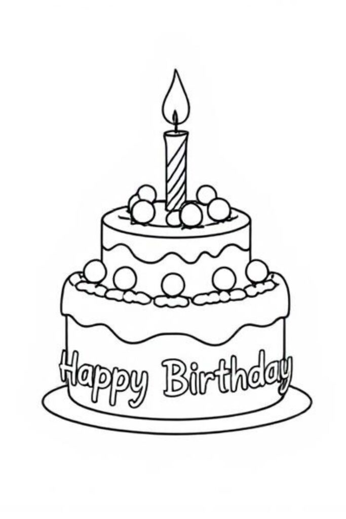 Happy Birthday Coloring Page 