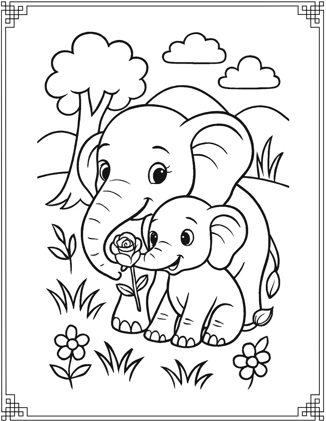 Mother and Baby Elephant