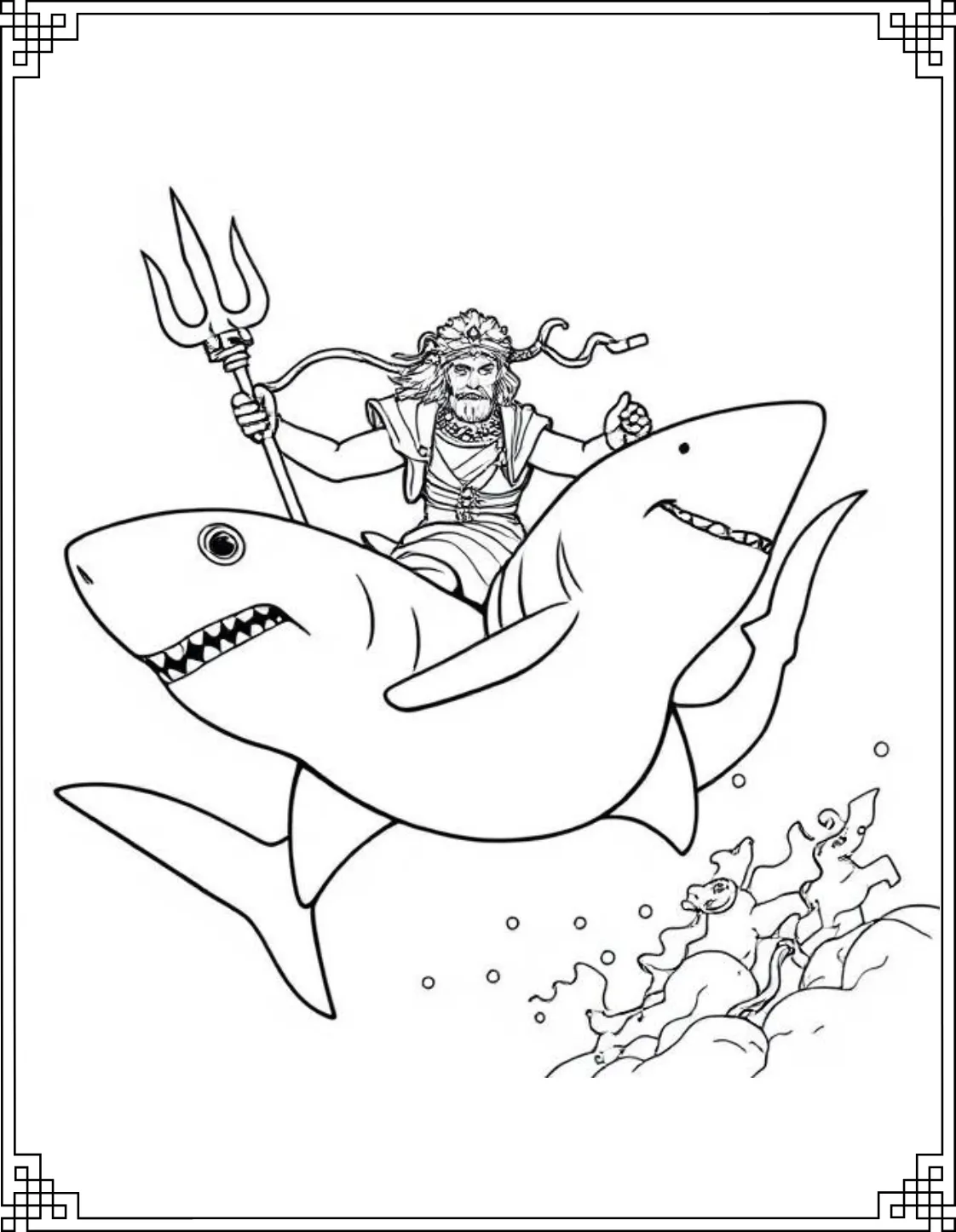 Poseidon With Shark
