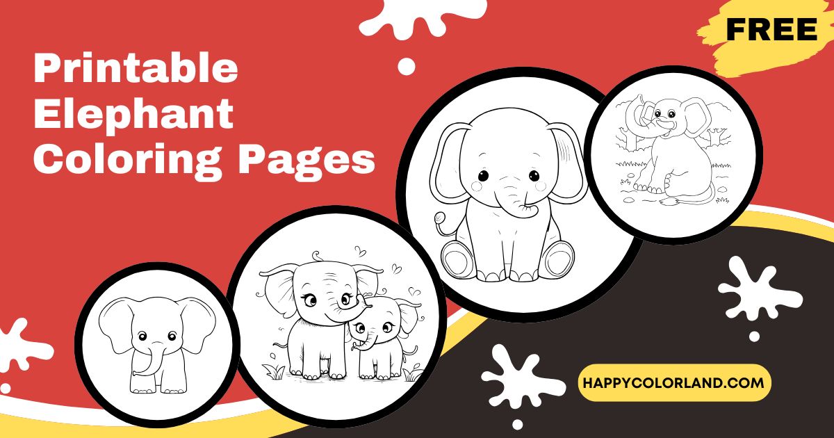 Printable Elephant Coloring Pages