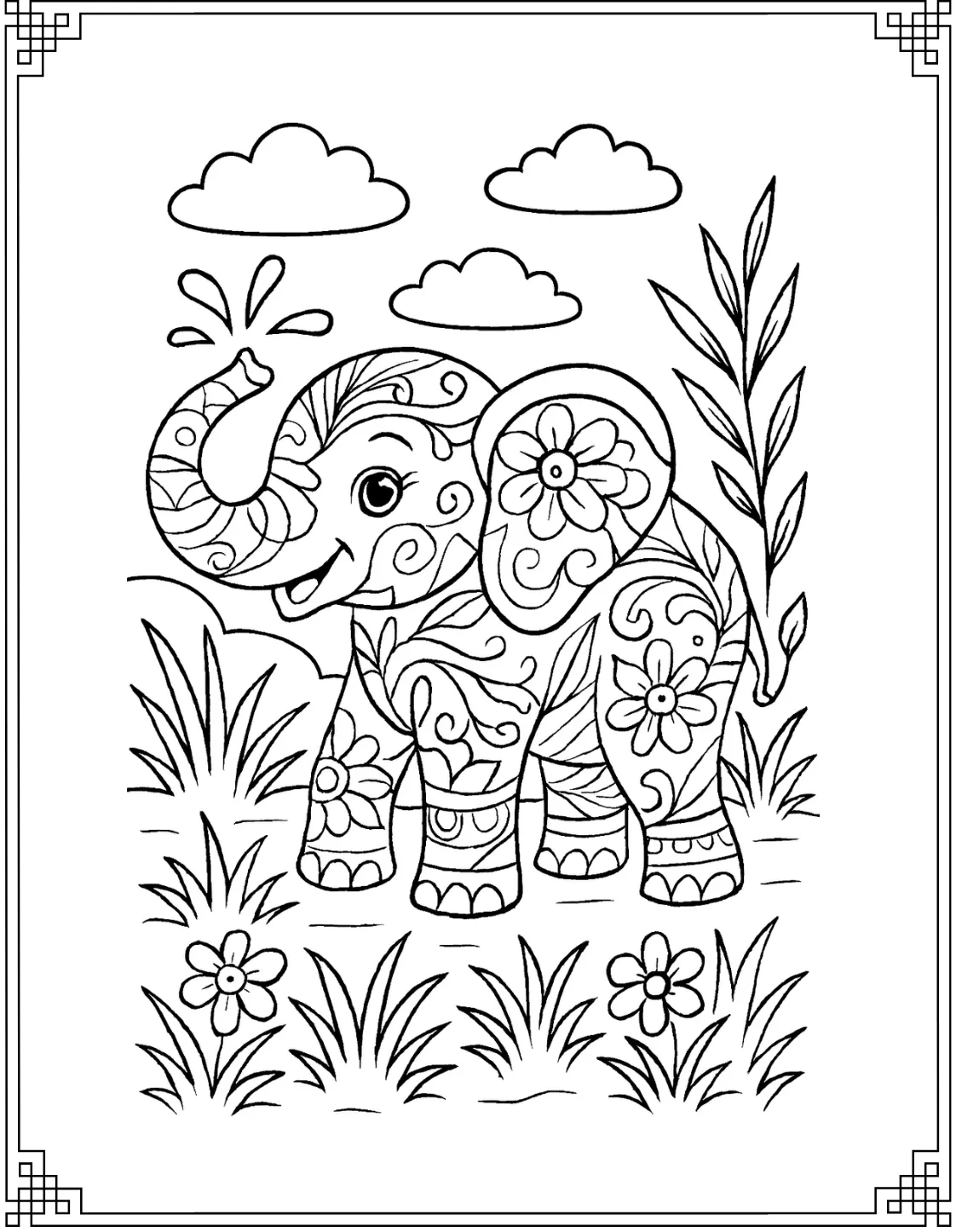 Relaxing Elephant Art
