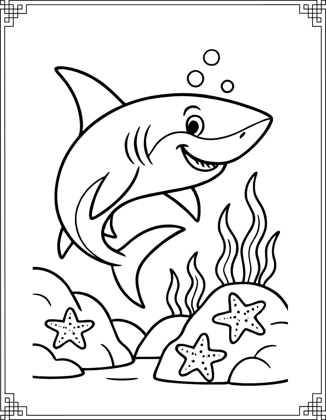 Shark Over Rocky Floor