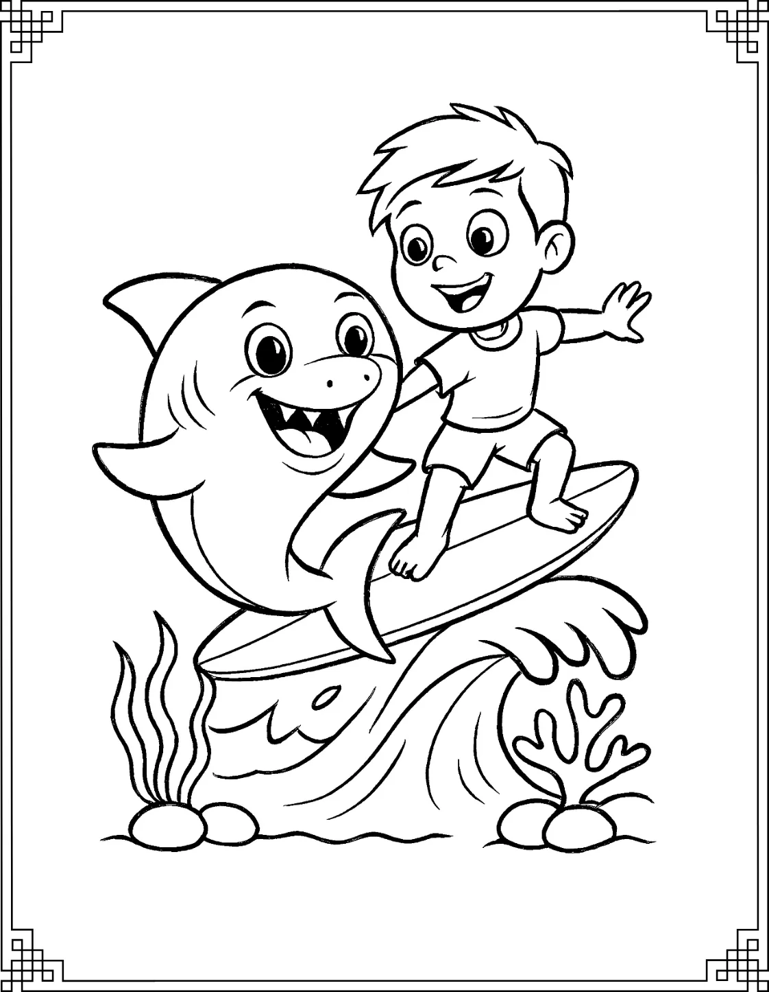 Shark With Surfer Boy