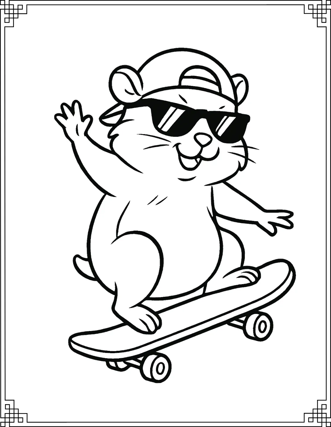 Skateboarding cool Hamster