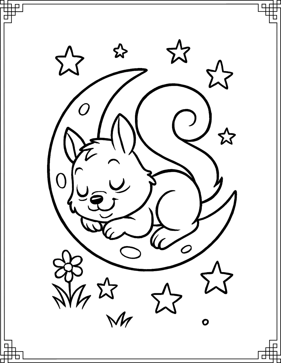 Superhero Squirrel Coloring Page