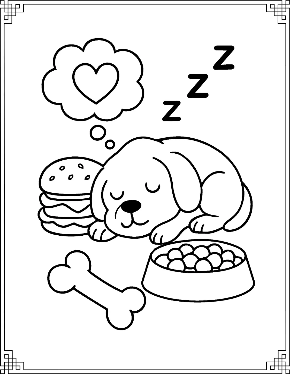 Sleepy Pup of Food Bowl