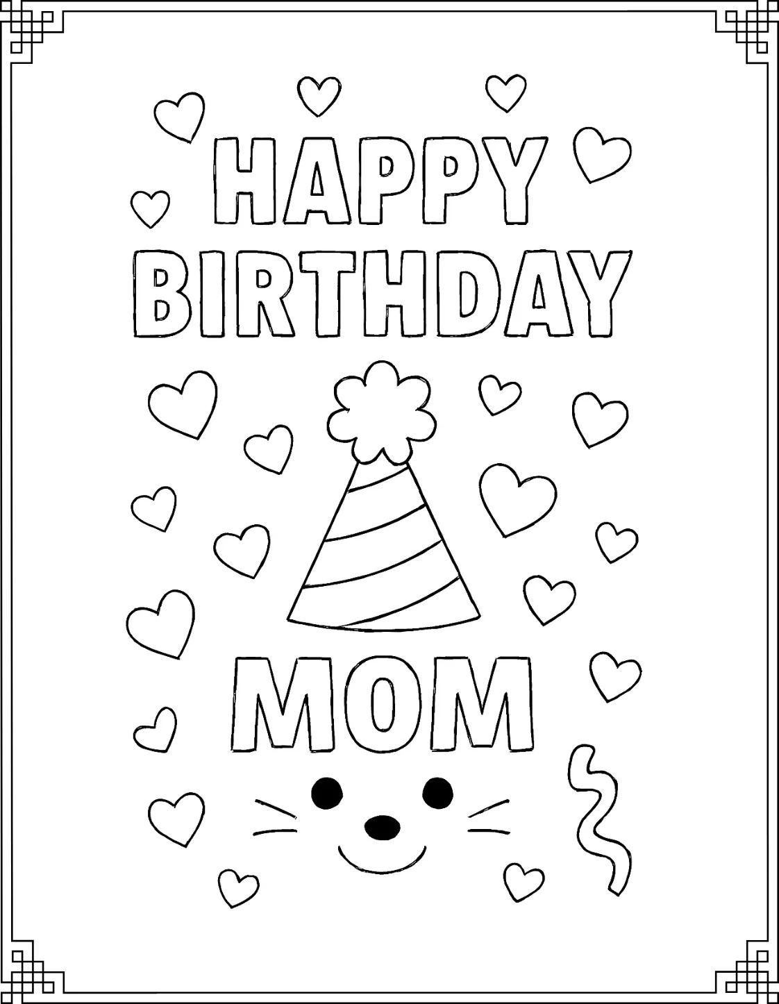 Sweet Mom Birthday Coloring Pages