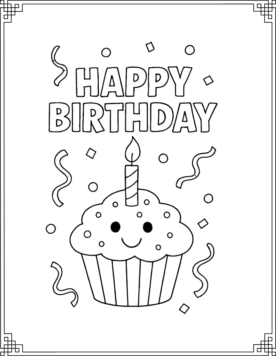 Tasty Candle Happy Birthday Coloring Pages