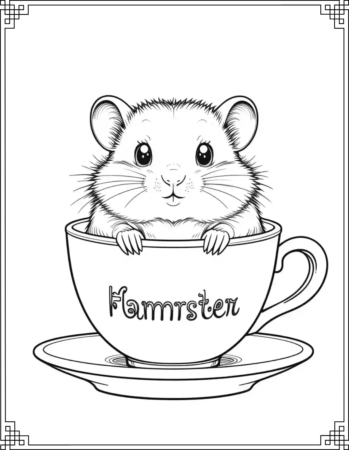 Tea Cup Hamster coloring pages