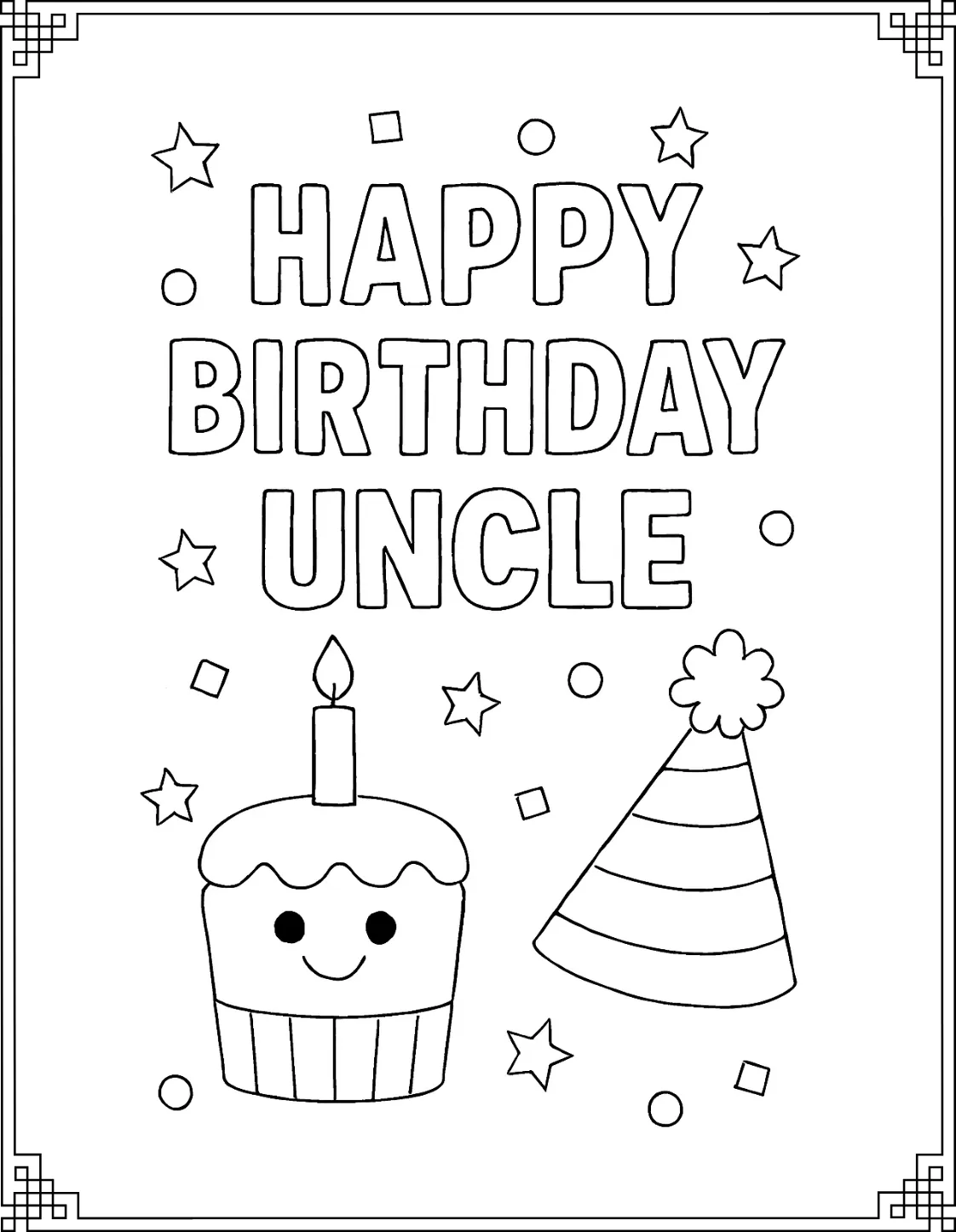 Uncle Birthday Coloring Pages