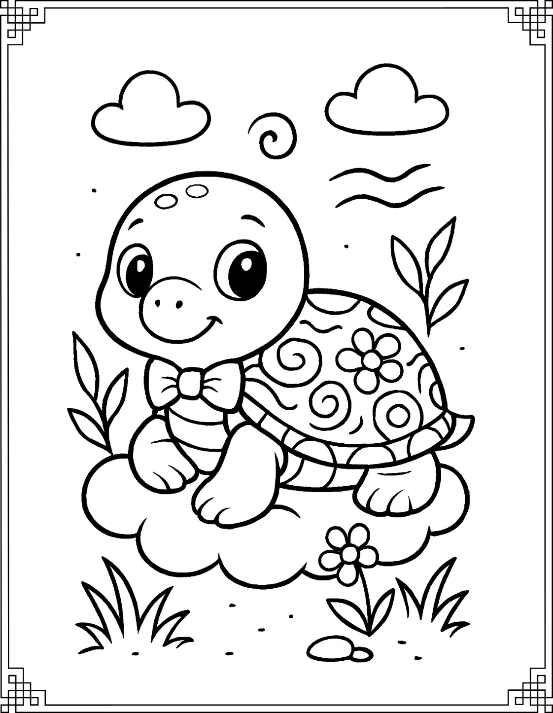 Unique Turtle Shell Coloring Page
