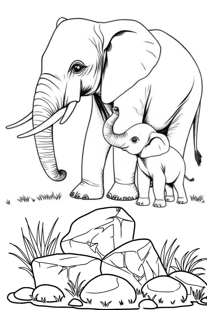 elephant coloring printables