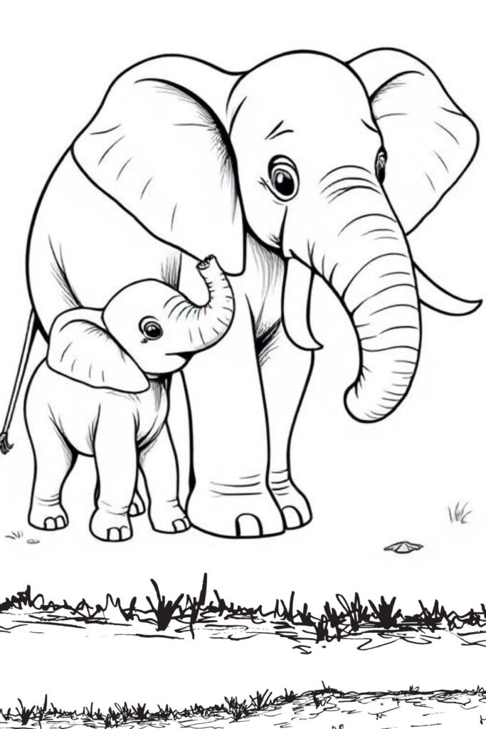 elephant coloring printables