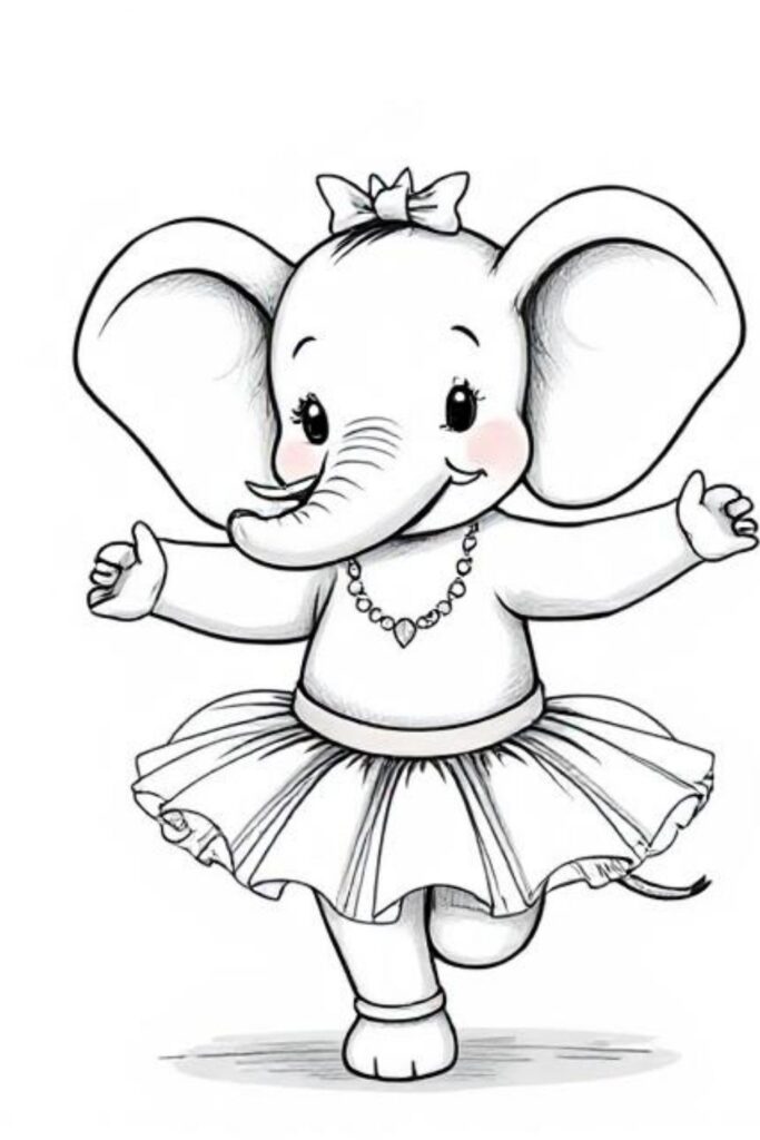 elephant coloring printables