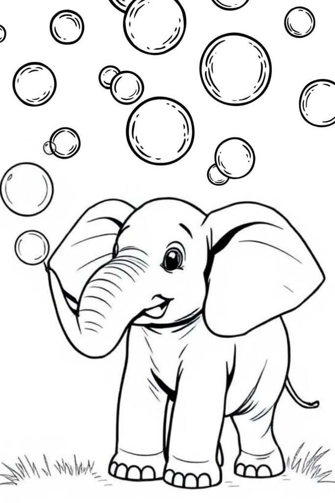 elephant coloring printables