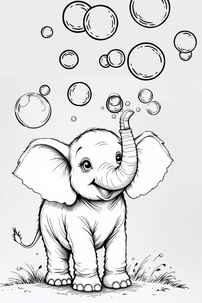 elephant coloring printables