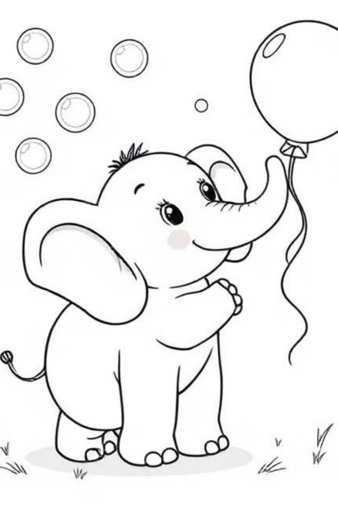 elephant coloring printables