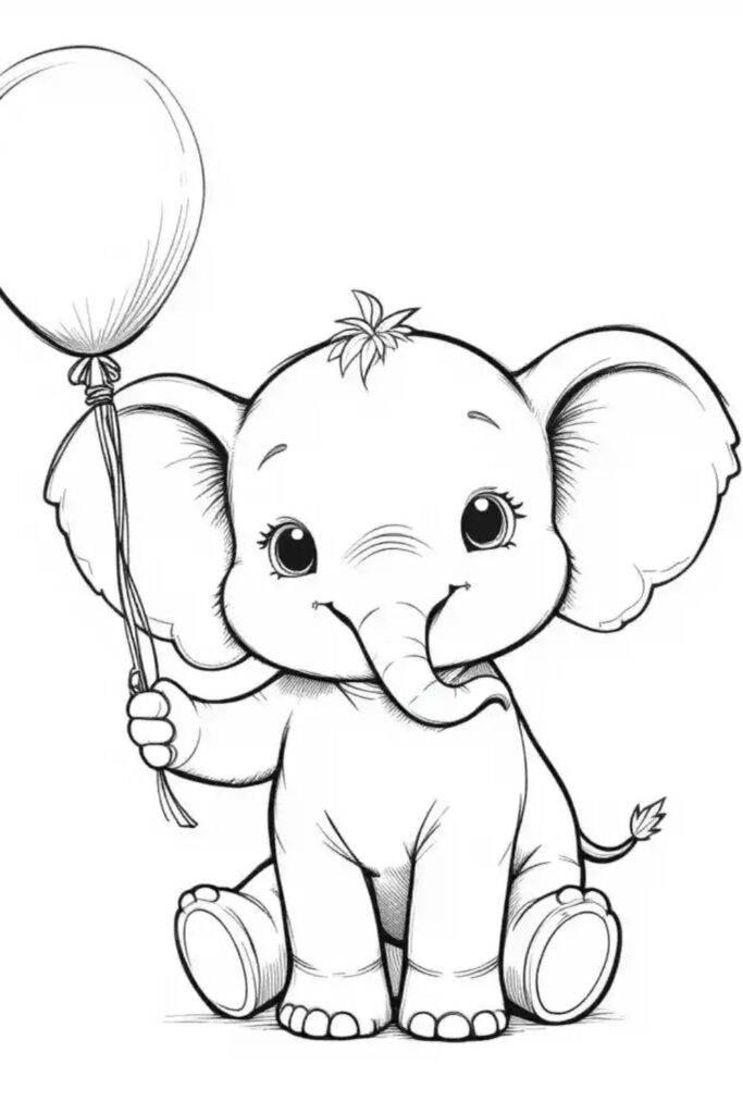 elephant coloring printables