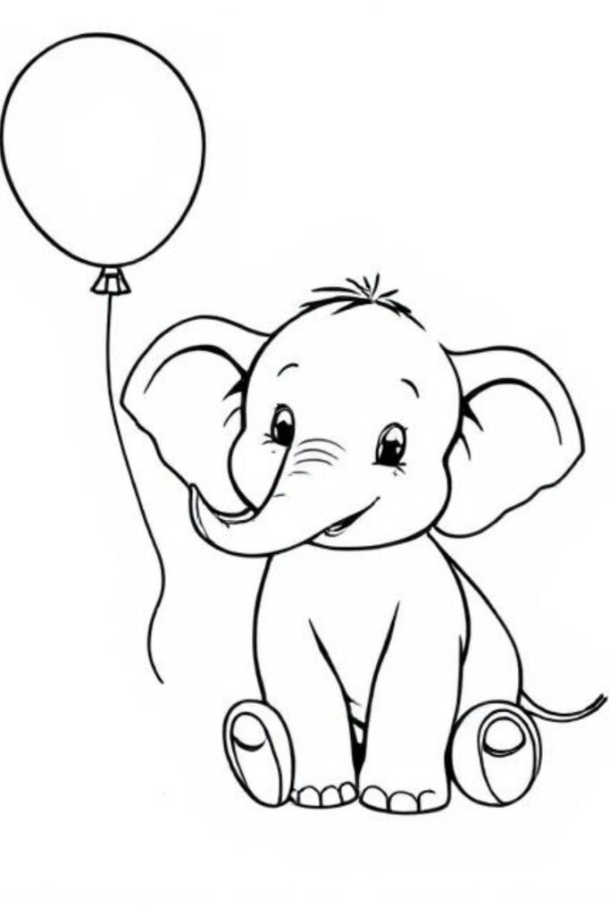 elephant coloring printables