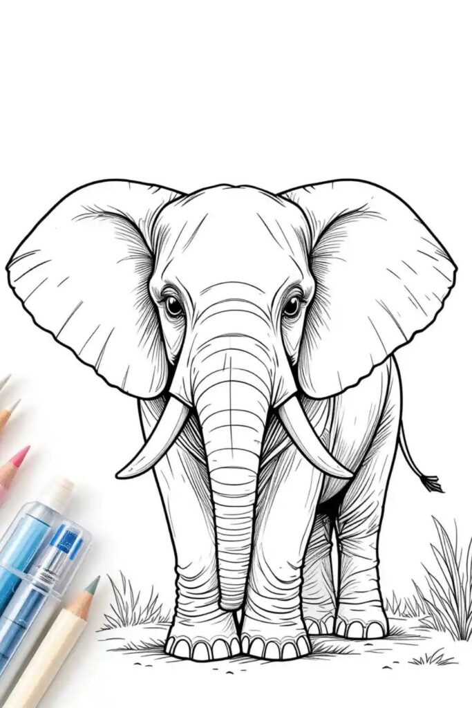 elephant coloring printables