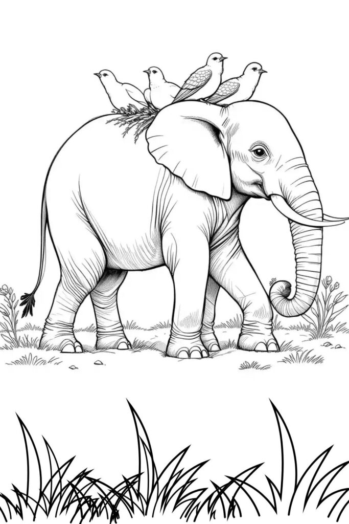 elephant coloring printables