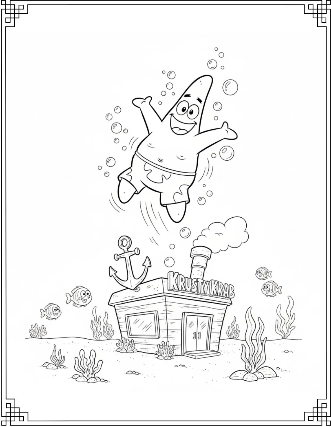 Angry King Neptune and Gary The Snail Coloring Page