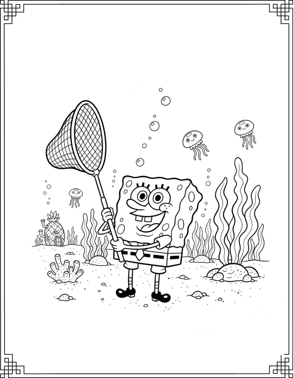 Cute SpongeBob Coloring Page