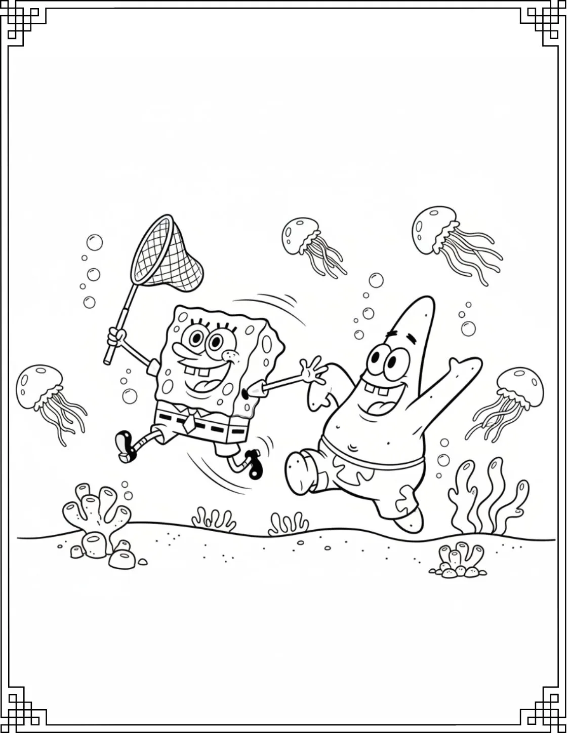 Patrick And SpongeBob Jellyfish Hunting Page