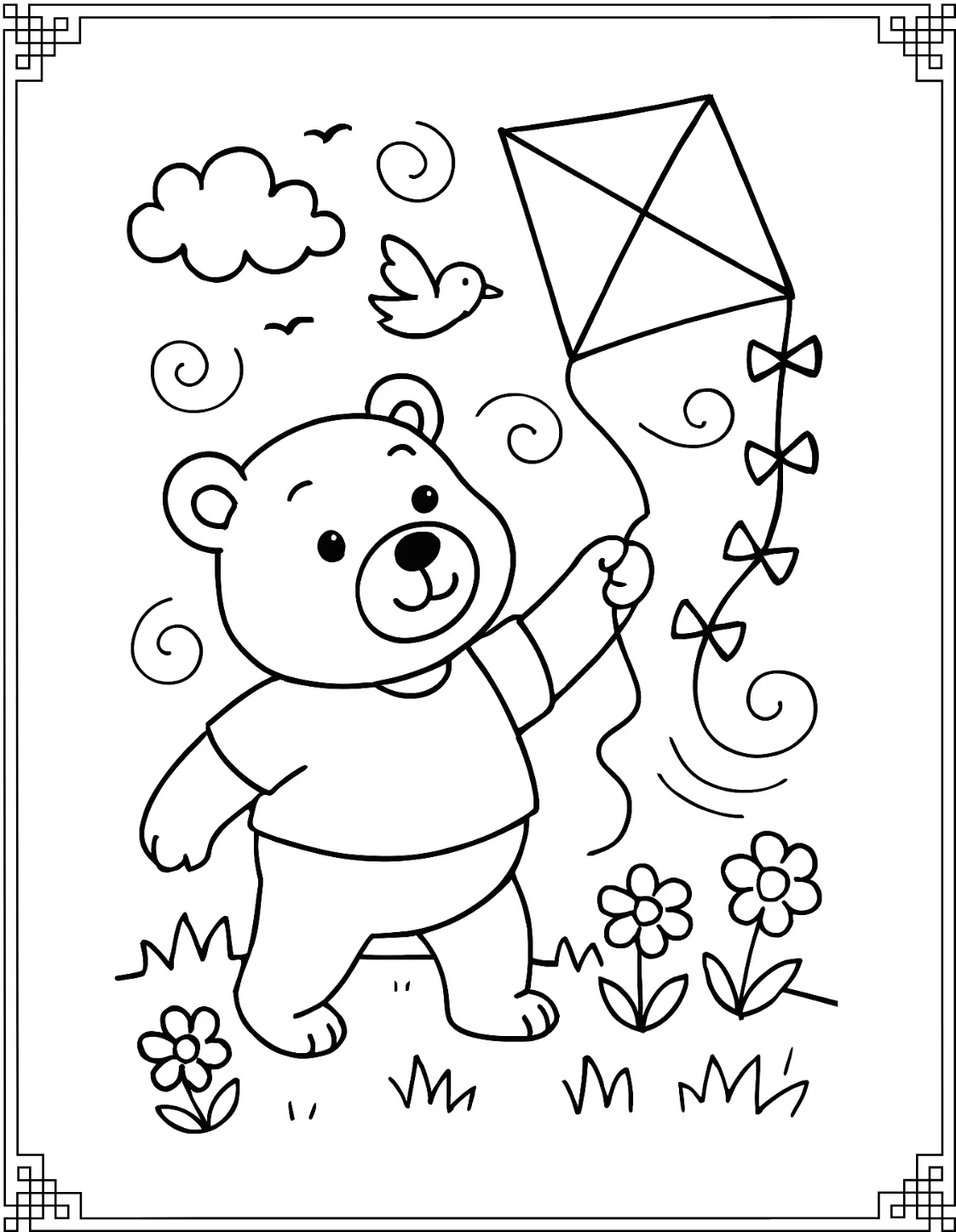  Pooh Flying a Kite 