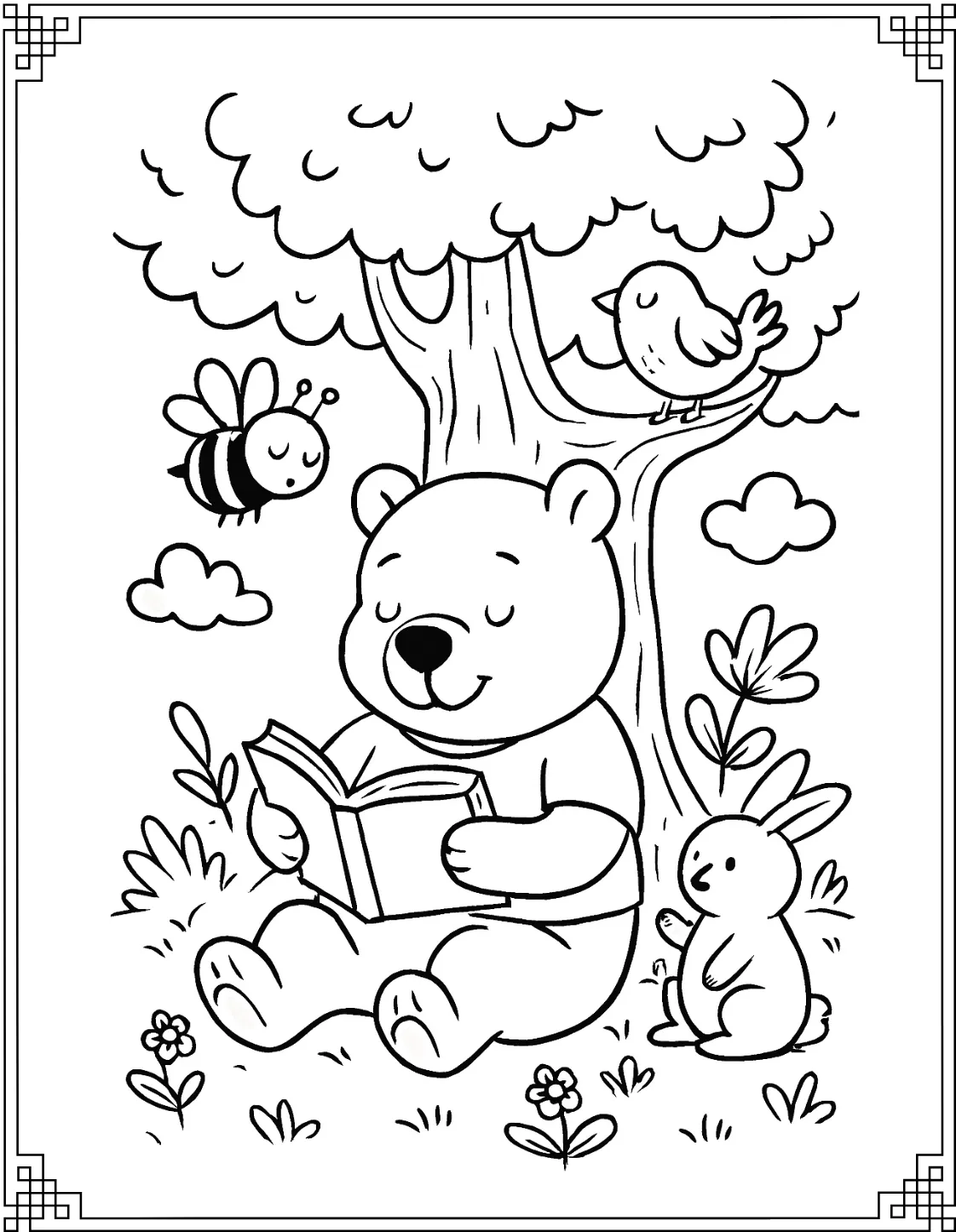  Pooh Reading a Book